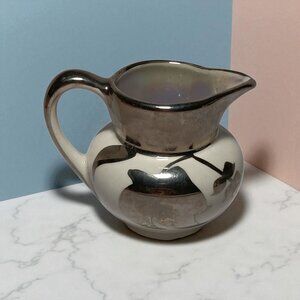 Lancaster Sanland LTD Mini Creamer Handley England Gold Luster Leaves Detail